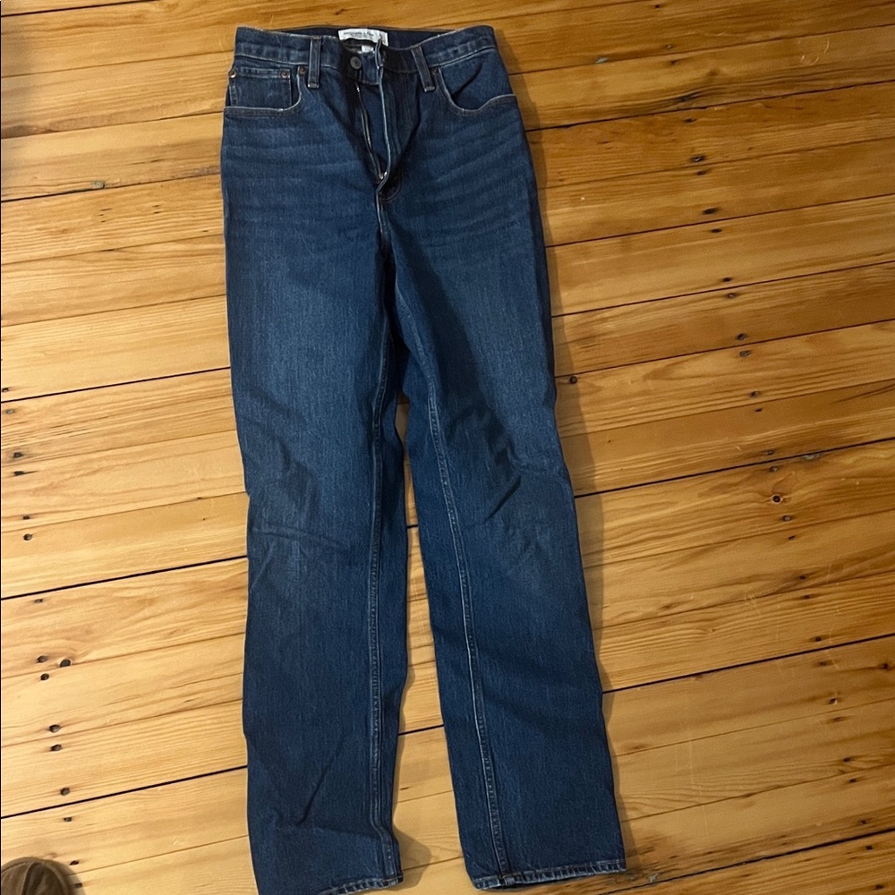 Abercrombie & Fitch Dark Blue Straight Leg Jeans